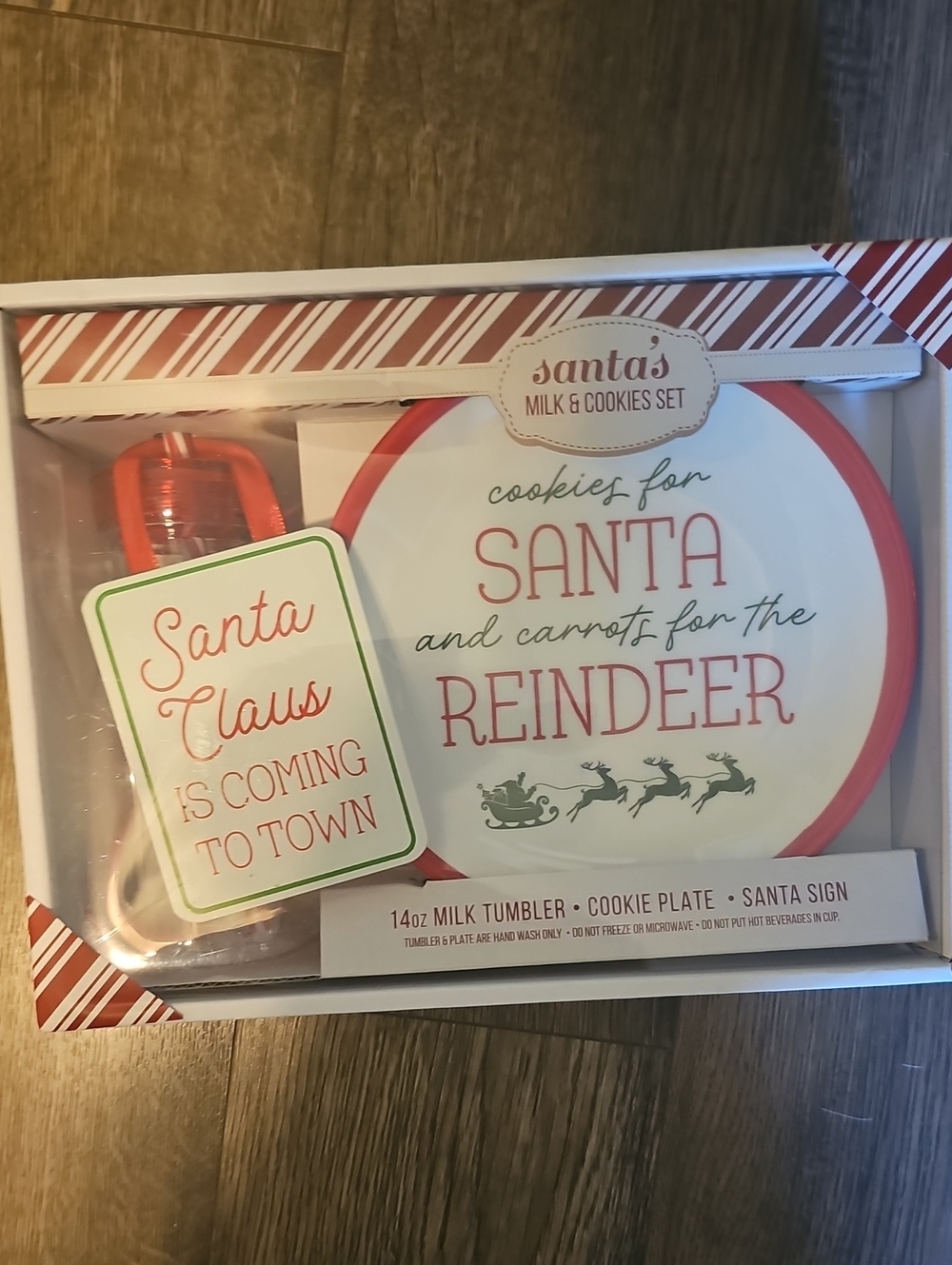 NWT Santa's Milk & Cookies Set  Christmas Tradition Holiday 3 Piece Festive Kids